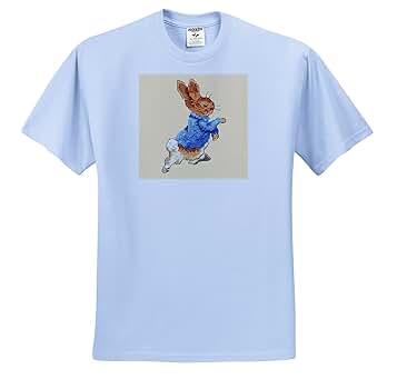 Amazon.com: 3dRose, Peter Rabbit, Adult Light-Blue-T-Shirt